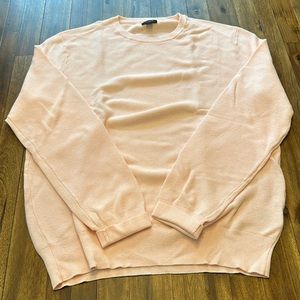 J Crew men’s light pink lightweight sweater, size M